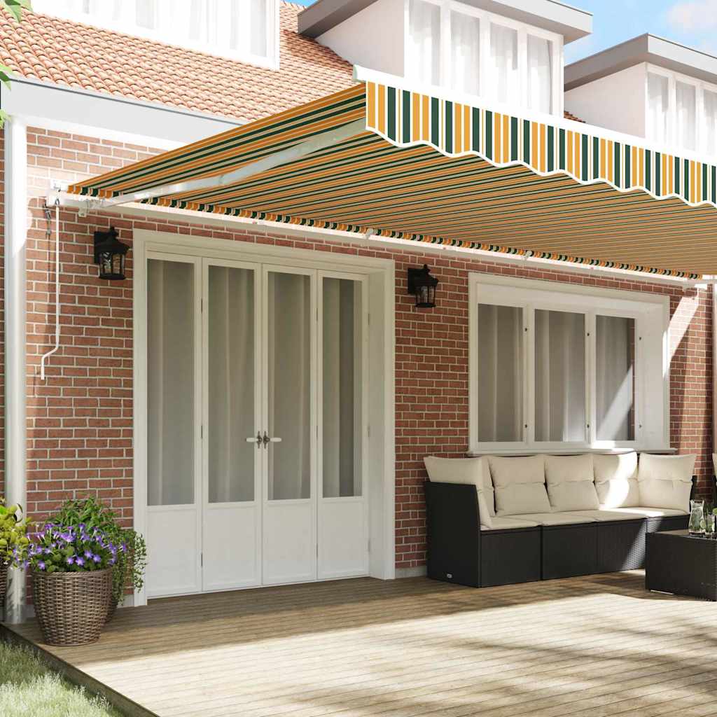 Povlačivi tende Zelena i žuta 600 × 350 cm Tkanina i Aluminij