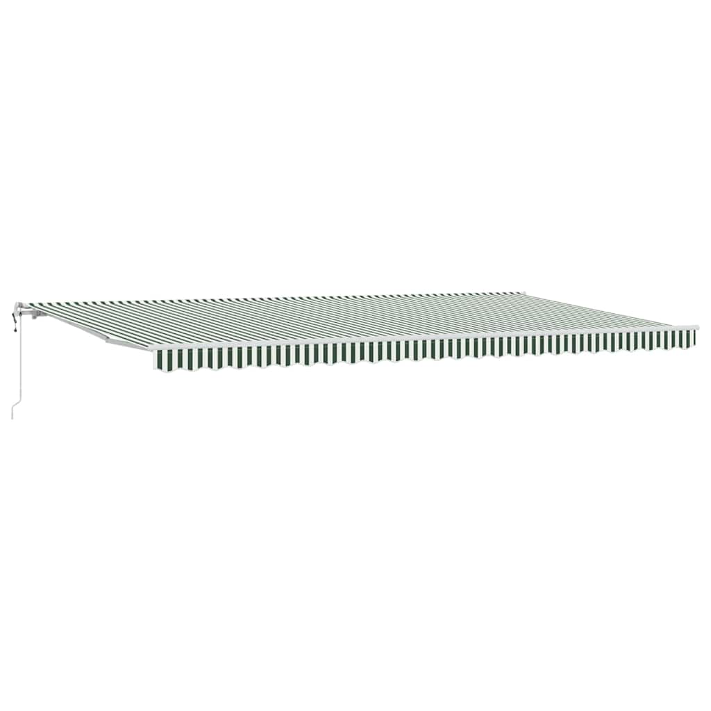 Povlačivi tende Zelena i bijela 600 × 350 cm Tkanina i Aluminij
