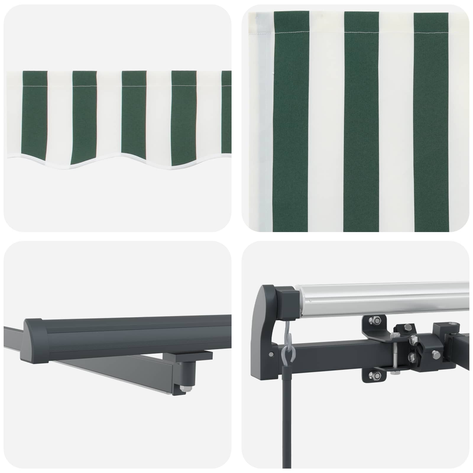 Povlačivi tende Zelena i bijela 600 × 350 cm Tkanina i Aluminij