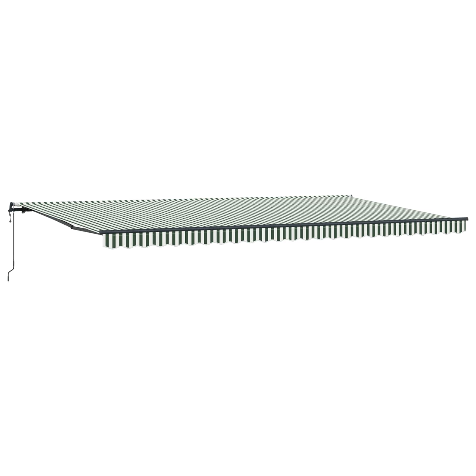 Povlačivi tende Zelena i bijela 600 × 350 cm Tkanina i Aluminij