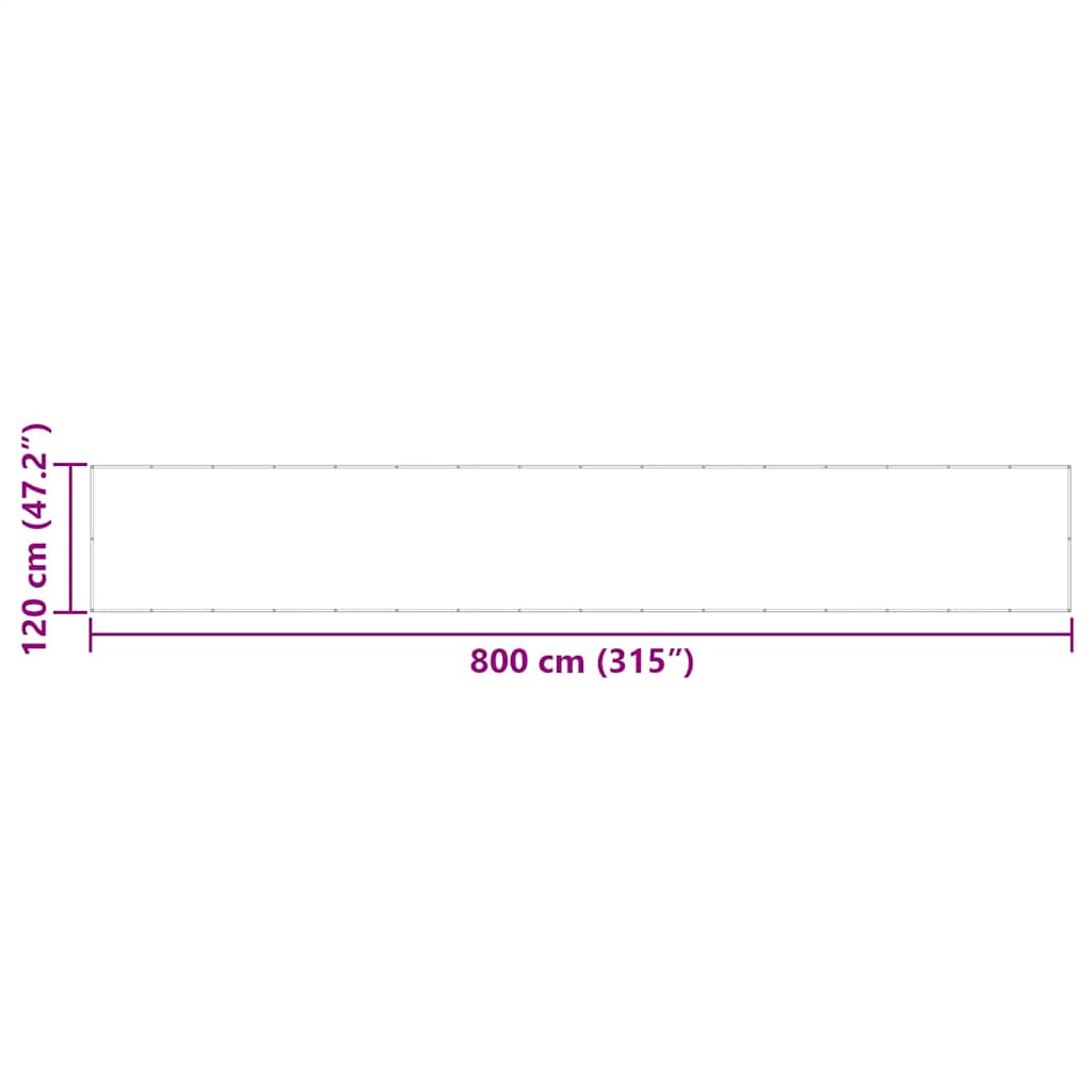 Balkonska pregrada crvena 120x800 cm 100% poliester Oxford