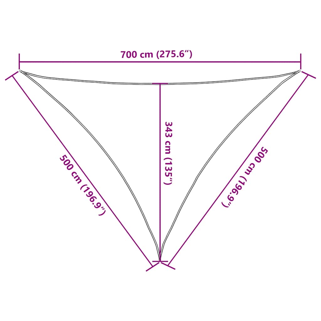 Jedro za sjenu od sunca tamnozeleno 7x5x5 m 100% poliester oxford
