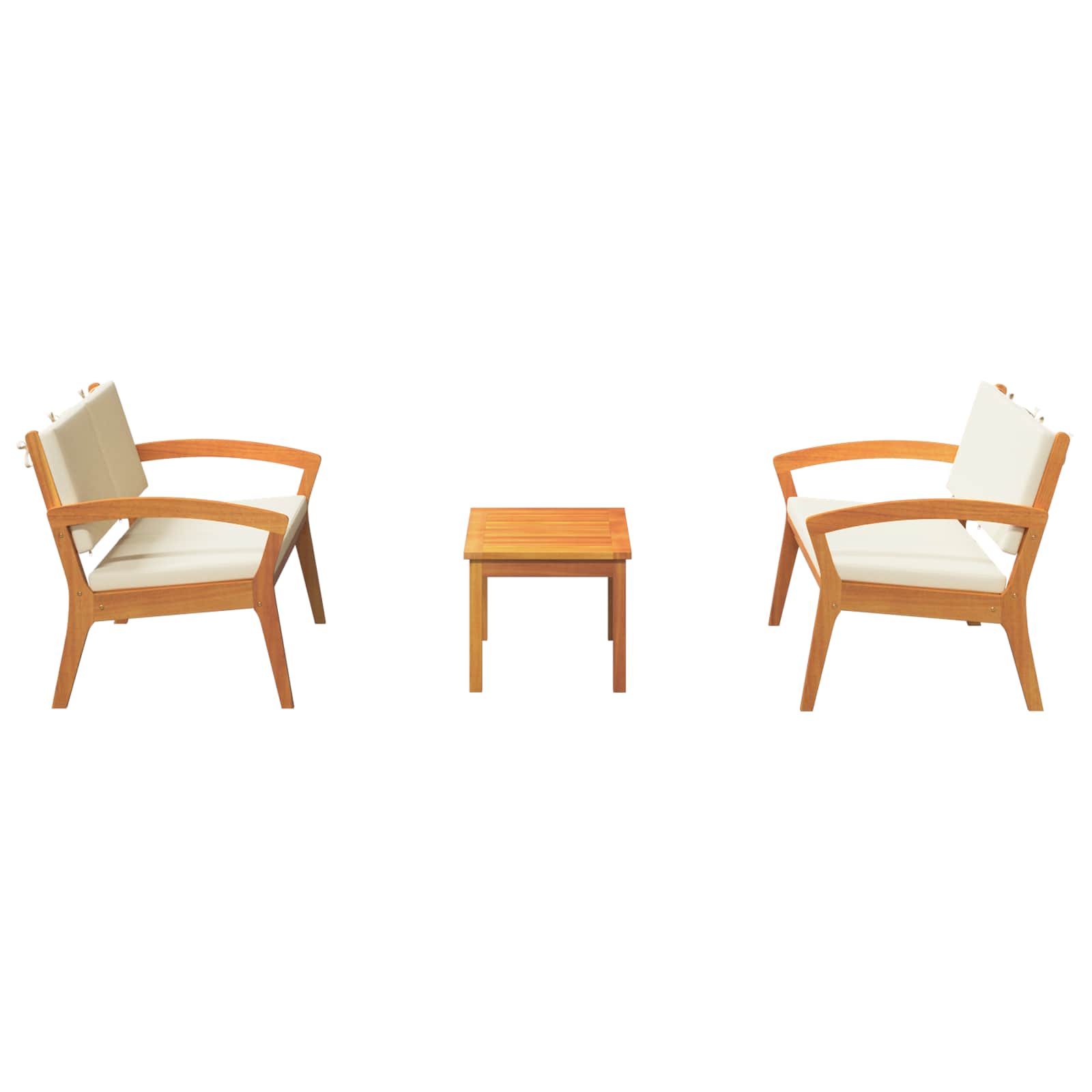 Bistro set s jastukom 3 pcs Smeđa Poliester