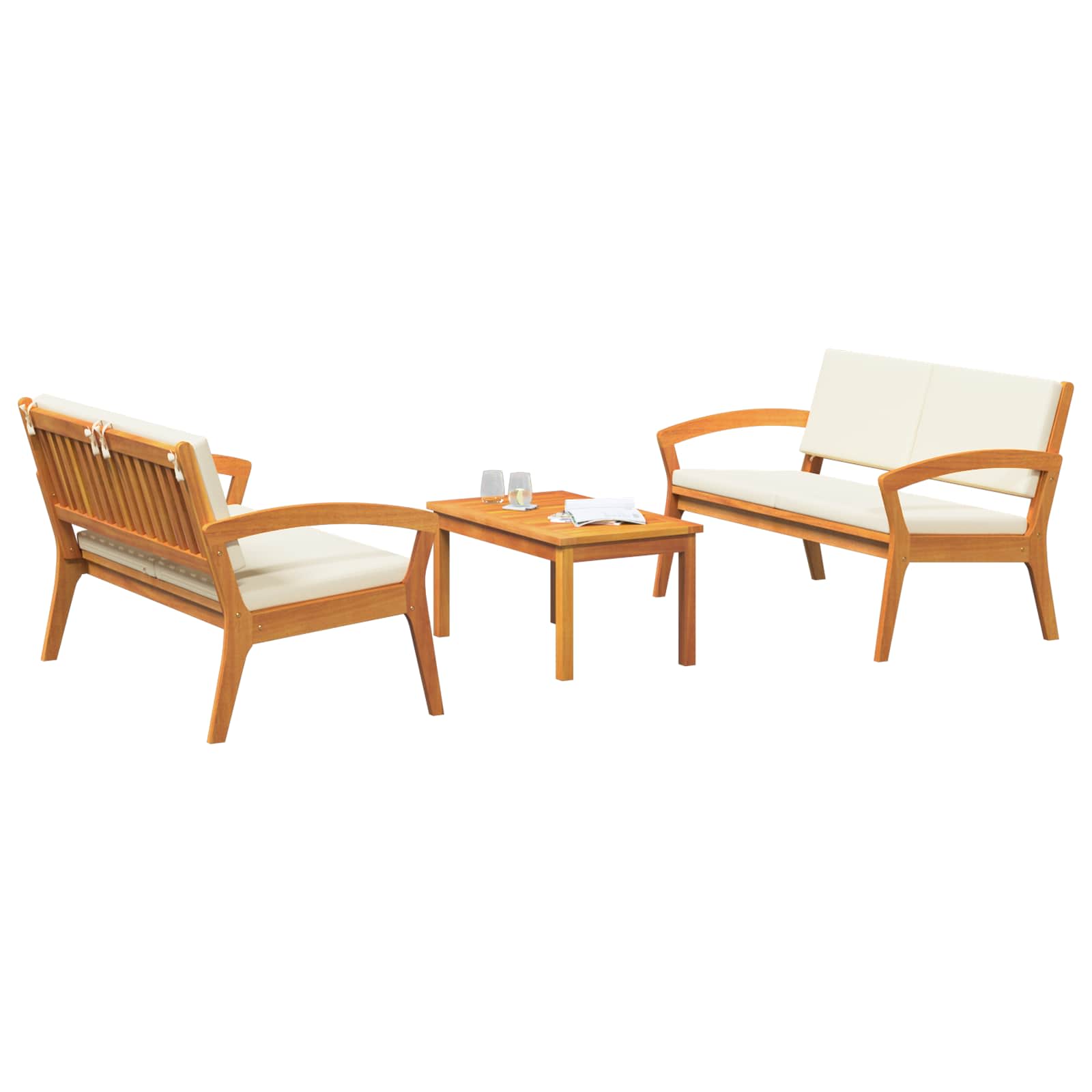 Bistro set s jastukom 3 pcs Smeđa Poliester