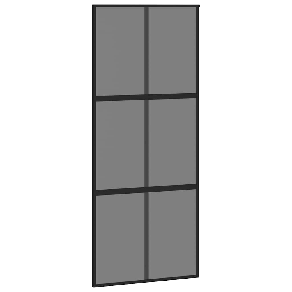 Klizna vrata s priborom 90 x 205 cmkaljeno staklo i aluminij