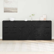 Kreveta 3 pcs Crni hrast 181 x 30 x 70 cm Konstruirano drvo