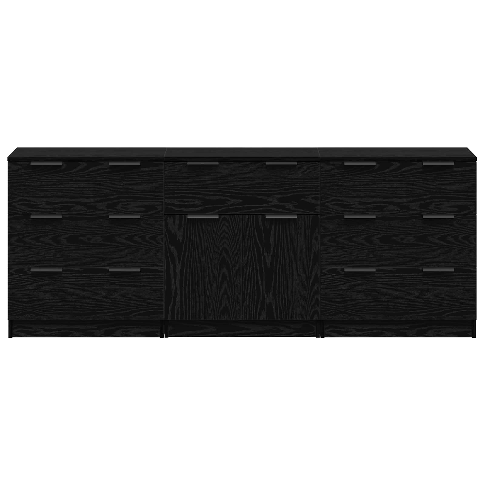 Kreveta 3 pcs Crni hrast 181 x 30 x 70 cm Konstruirano drvo
