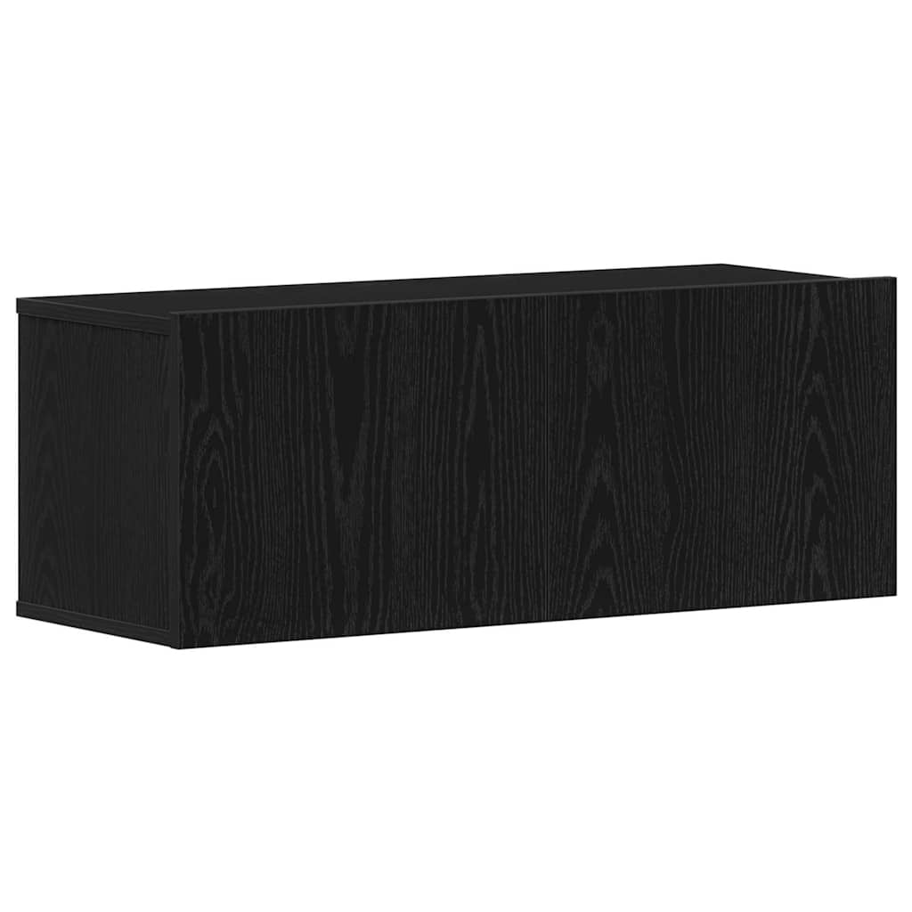 Set TV komoda 8 kom. Crni hrast Konstruirano drvo Crna 100 x 30 x 30 cm