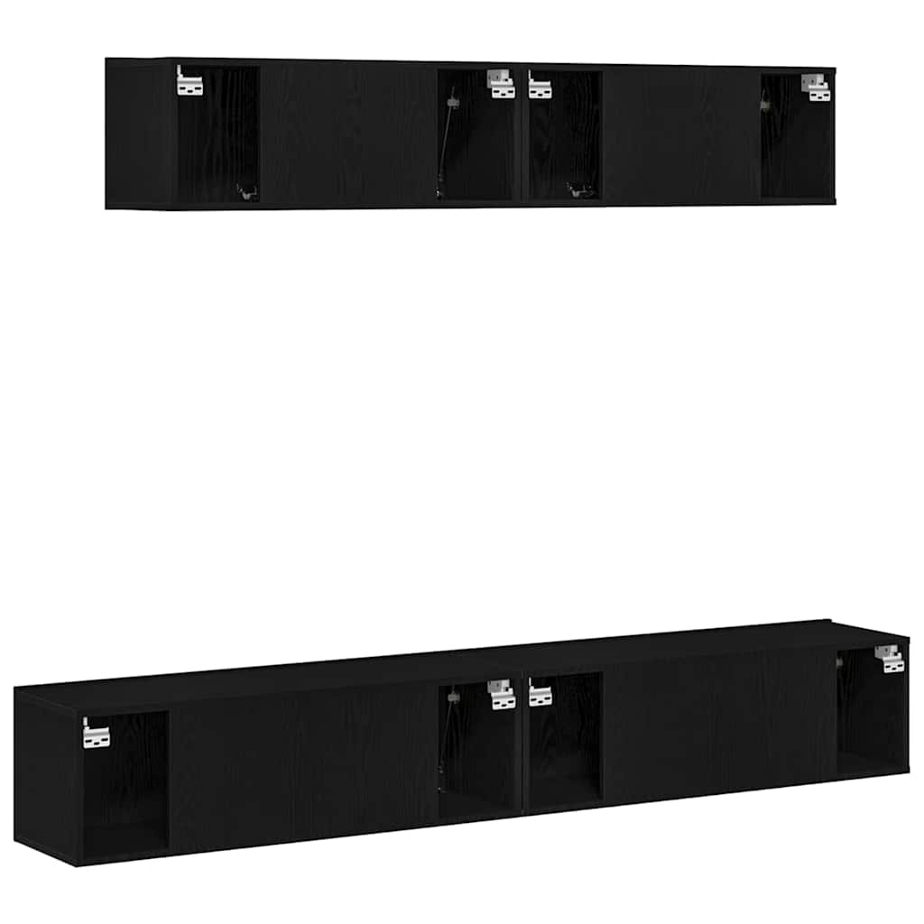 Set TV komoda 4 kom. Crni hrast