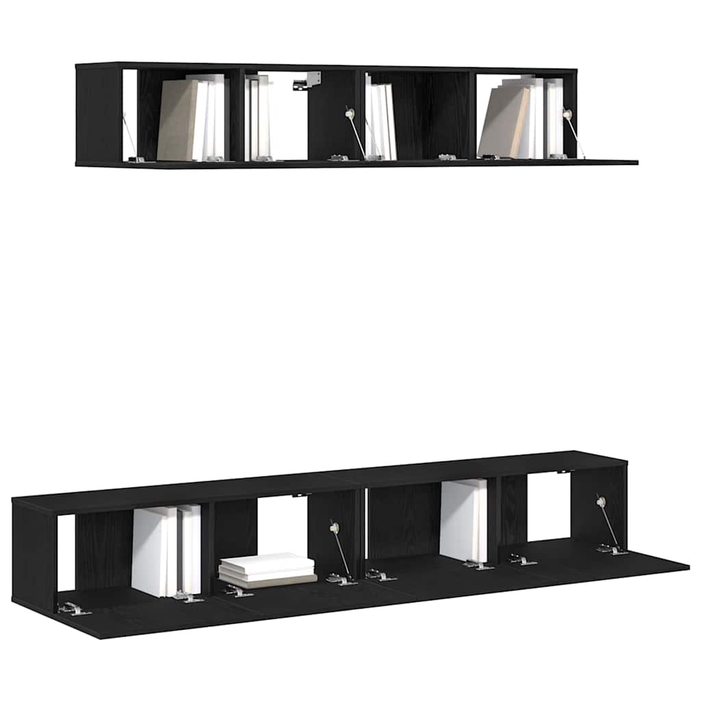 Set TV komoda 4 kom. Crni hrast