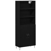 Highboard 2 pcs Crni hrast Konstruirano drvo