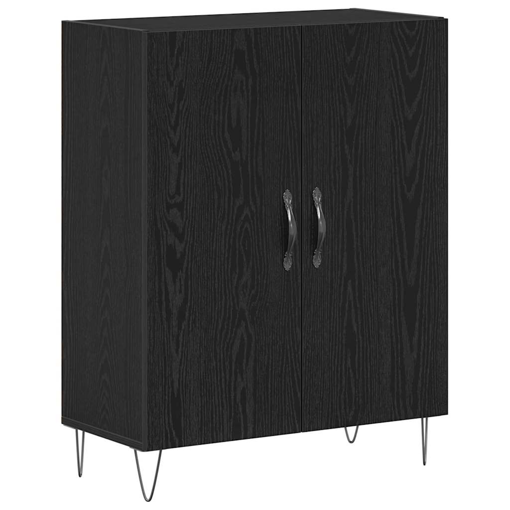 Highboard 2 pcs Crni hrast Konstruirano drvo