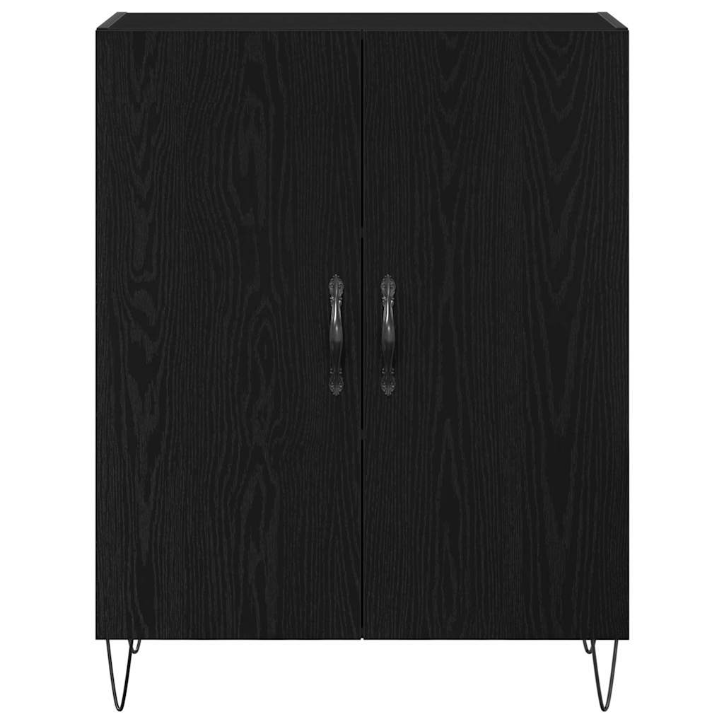 Highboard 2 pcs Crni hrast Konstruirano drvo