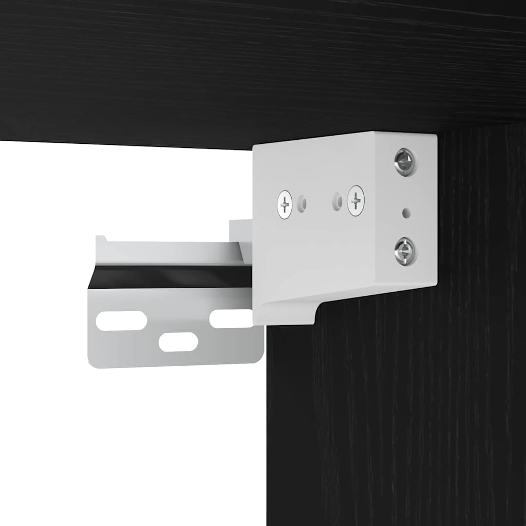Highboard 2 pcs Crni hrast Konstruirano drvo