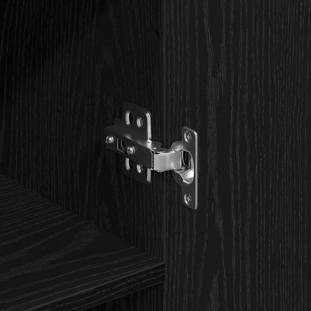 Highboard 2 pcs Crni hrast Konstruirano drvo