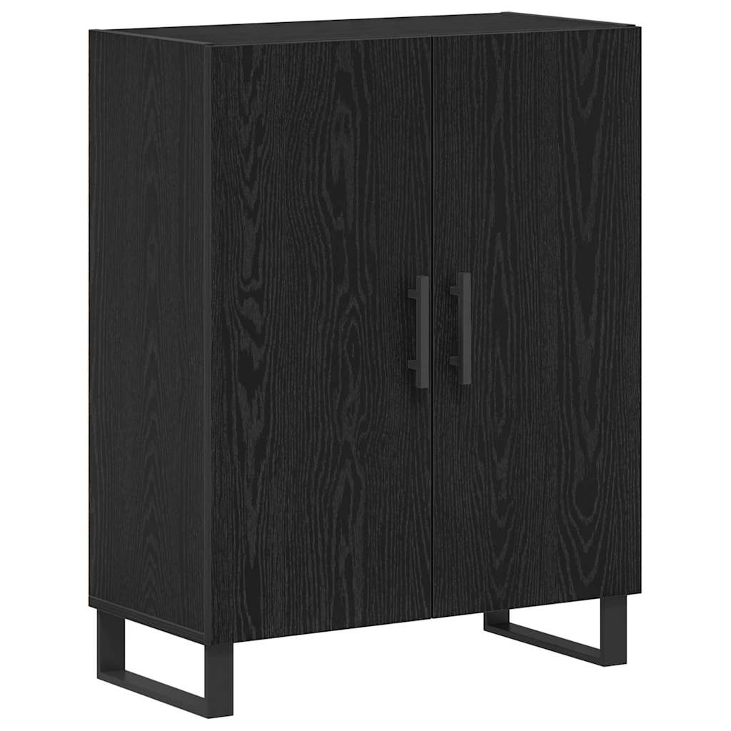 Highboard 2 pcs Crni hrast Konstruirano drvo