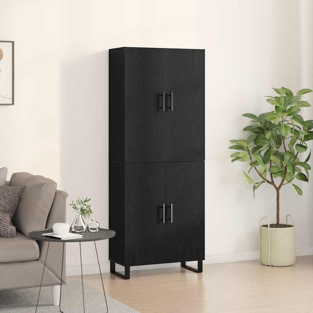 Highboard 2 pcs Crni hrast 69,5 x 34 x 180 cm