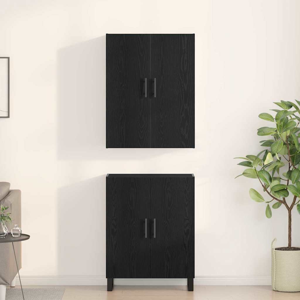 Highboard 2 pcs Crni hrast 69,5 x 34 x 180 cm