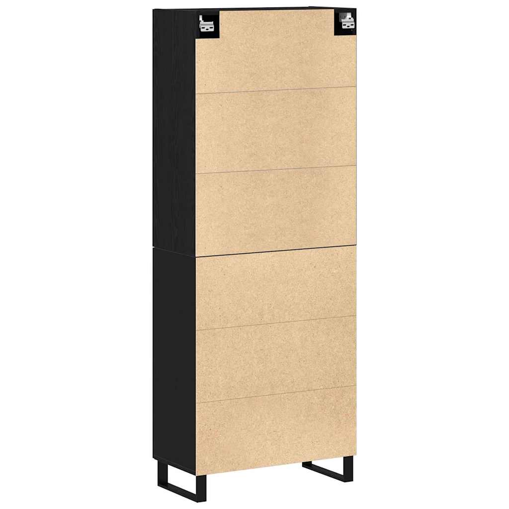 Highboard 2 pcs Crni hrast 69,5 x 34 x 180 cm