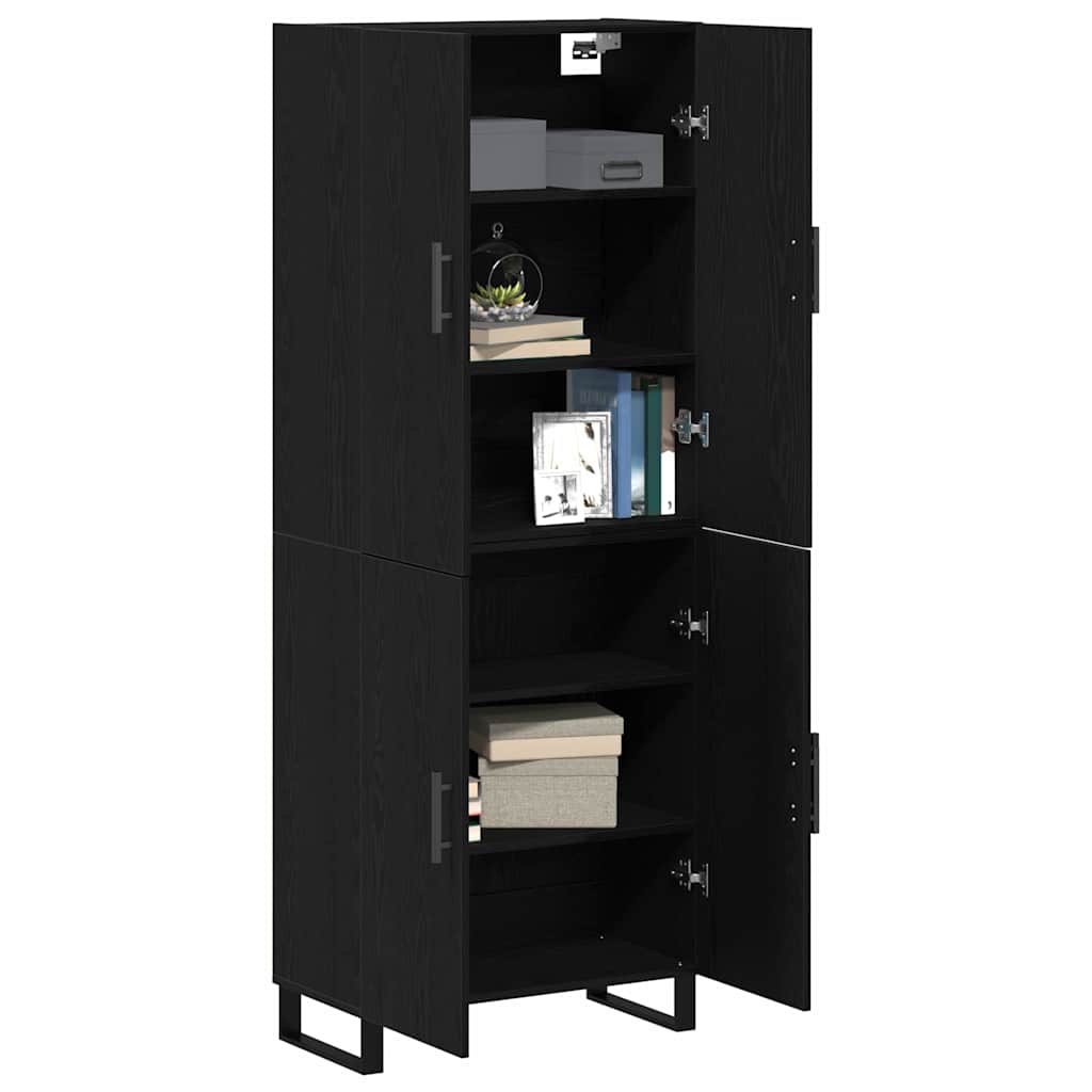 Highboard 2 pcs Crni hrast 69,5 x 34 x 180 cm