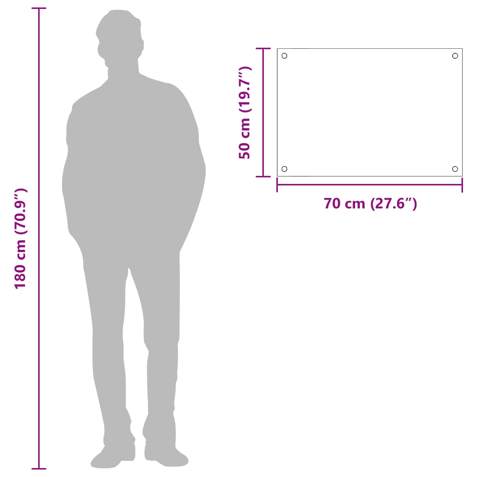 Kuhinjski zid Tamno siva 70 x 50 cm Staklo otporno na udarce