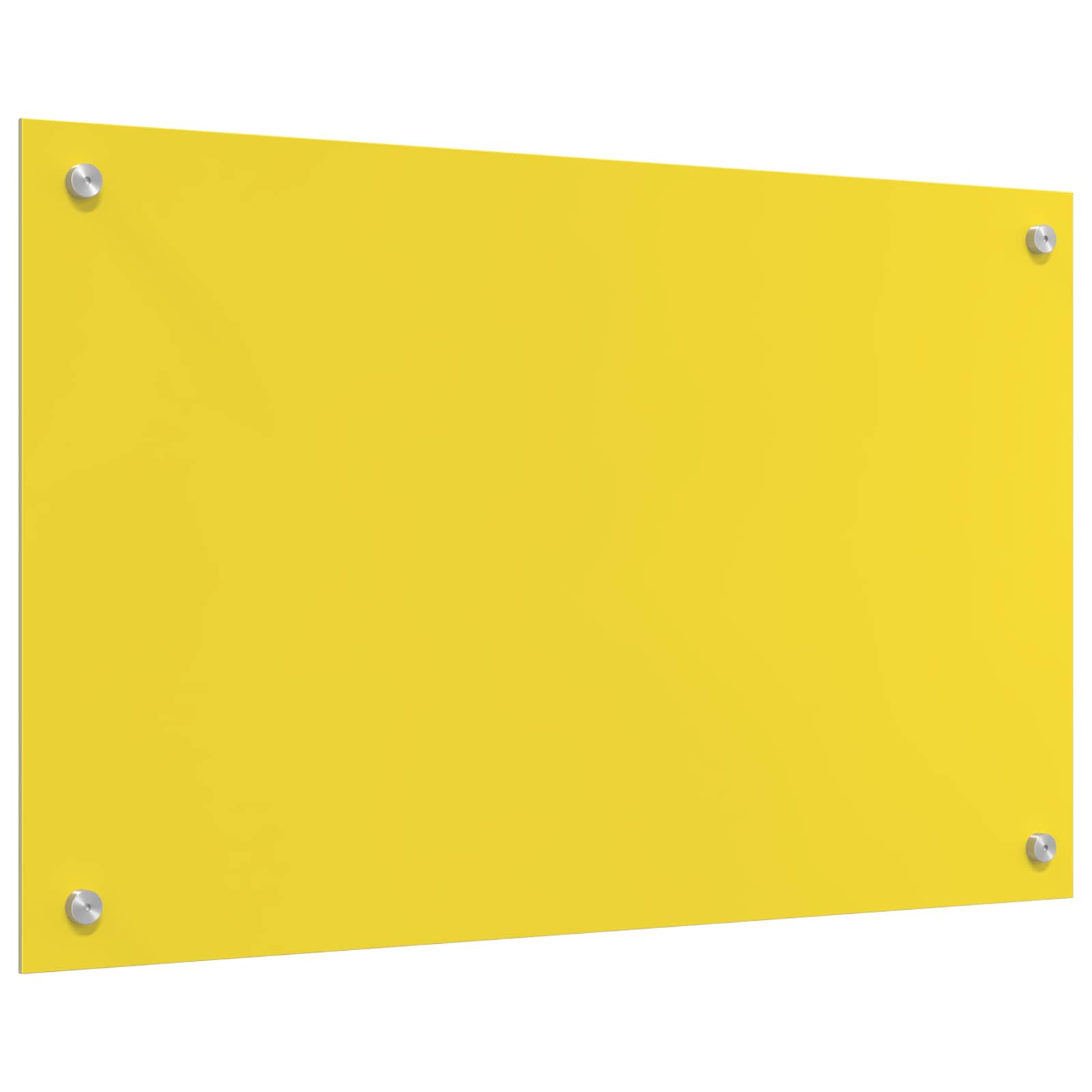 Kuhinjski zid Žuta 80 x 50 cm Staklo otporno na udarce