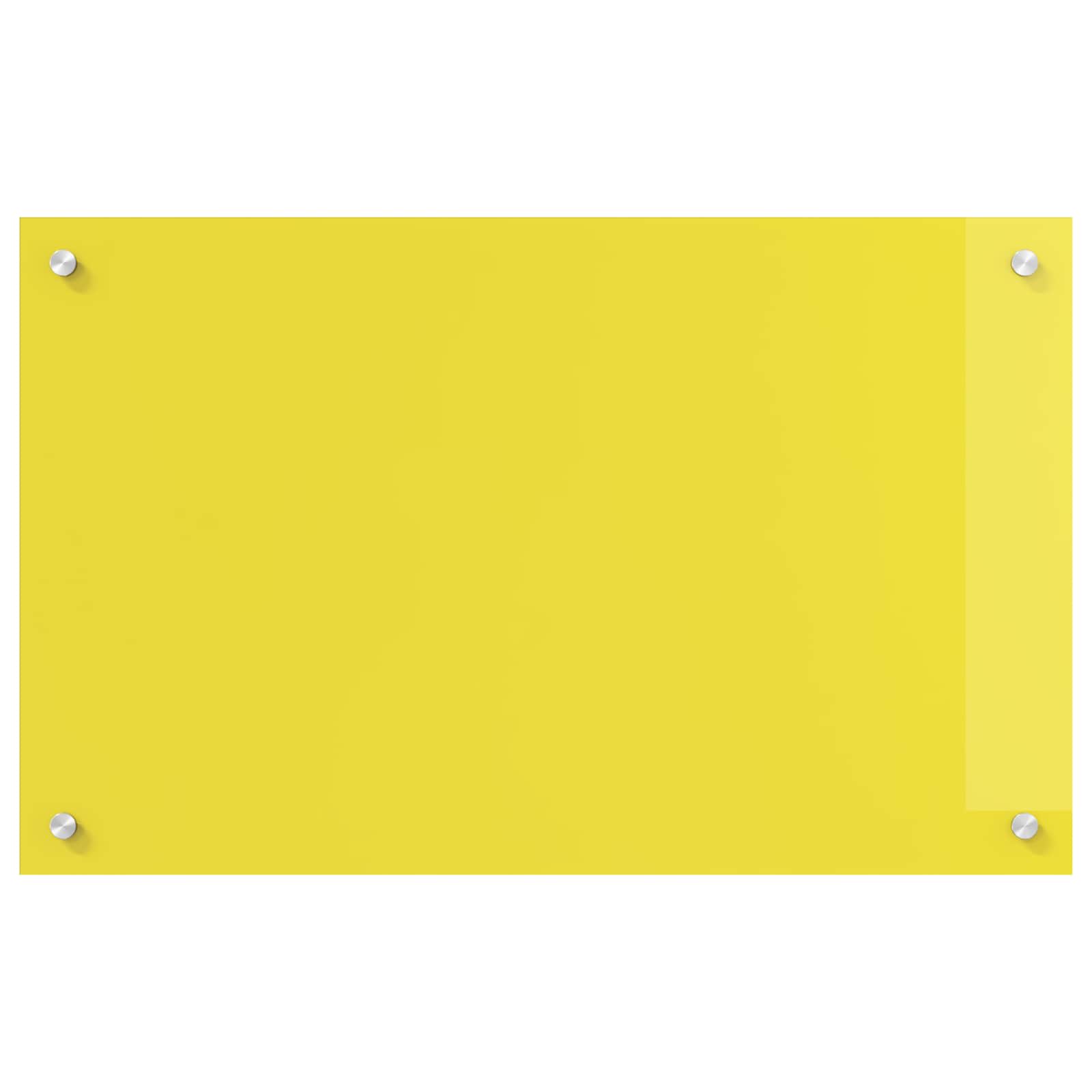 Kuhinjski zid Žuta 80 x 50 cm Staklo otporno na udarce