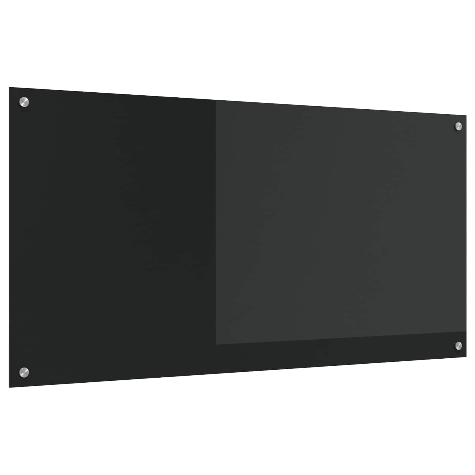 Kuhinjski zid Crna 120 x 60 cm Staklo otporno na udarce