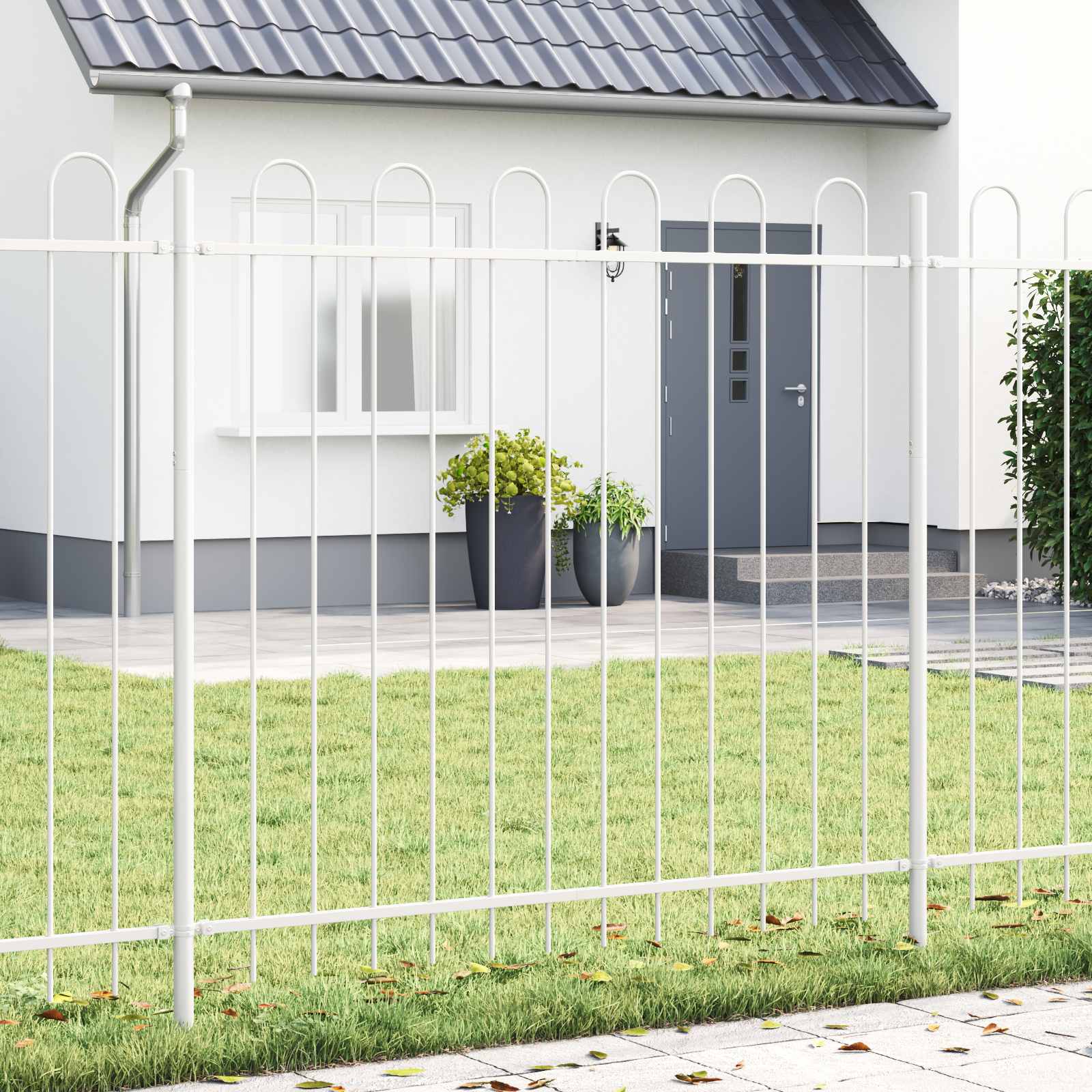 Vrtna Ograda 2 pcs Bijelo 3,4 x 1,5 m Čelik s prahom