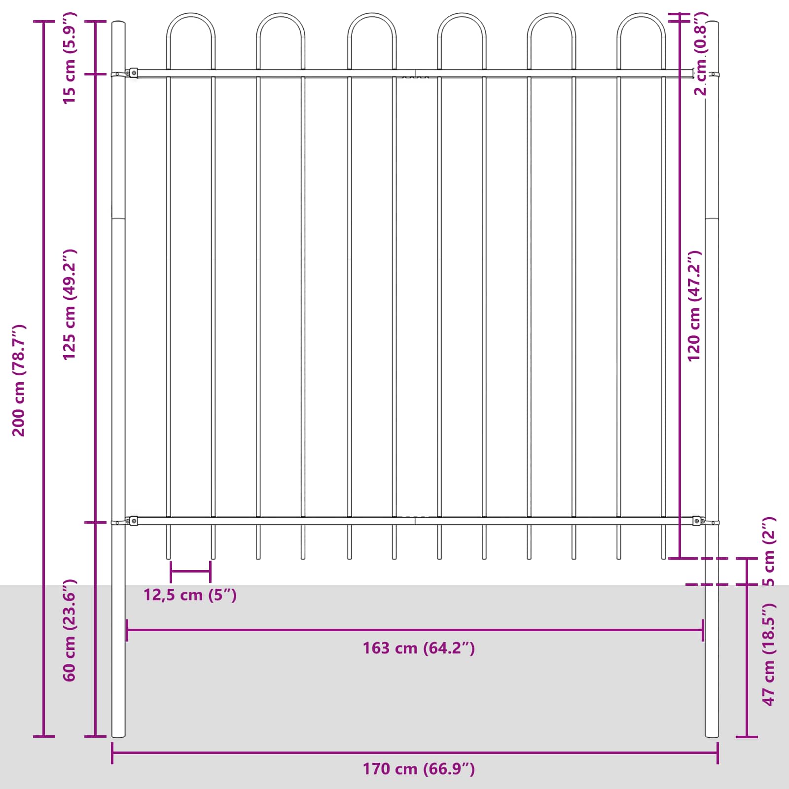 Vrtna Ograda 2 pcs Bijelo 3,4 x 1,5 m Čelik s prahom