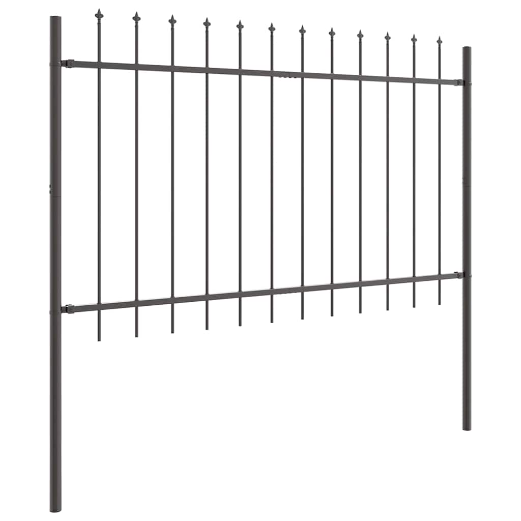 Vrtna Ograda 5 pcs Siva 8,5 x 1,2 m Čelik s prahom