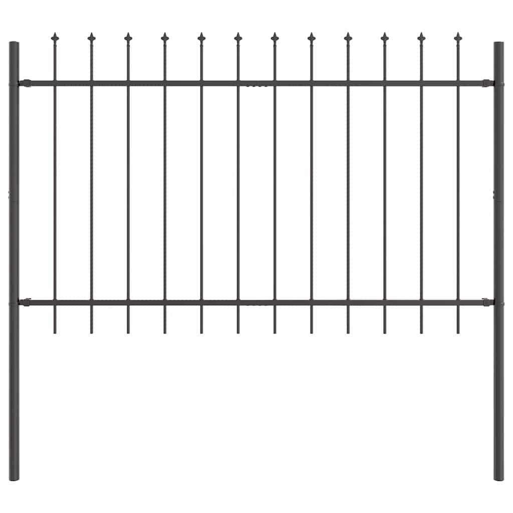 Vrtna Ograda 5 pcs Siva 8,5 x 1,2 m Čelik s prahom