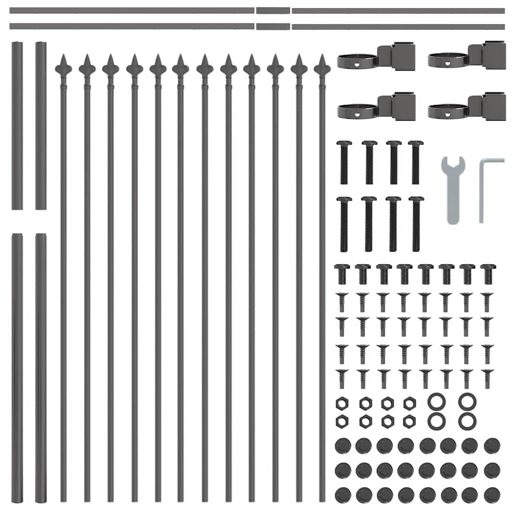 Vrtna Ograda 5 pcs Siva 8,5 x 1,2 m Čelik s prahom