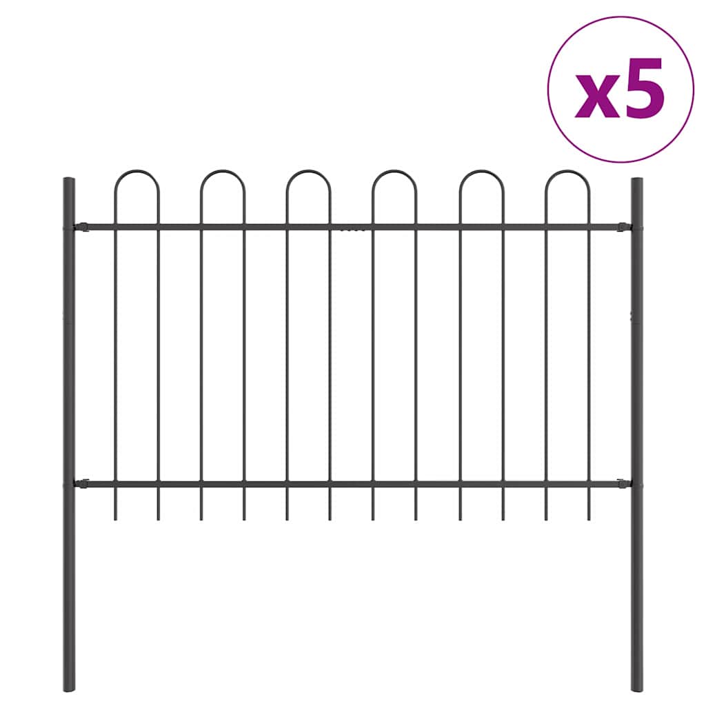 Vrtna Ograda 5 pcs Siva 8,5 x 1,2 m Čelik s prahom