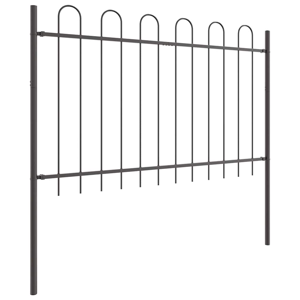 Vrtna Ograda 5 pcs Siva 8,5 x 1,2 m Čelik s prahom