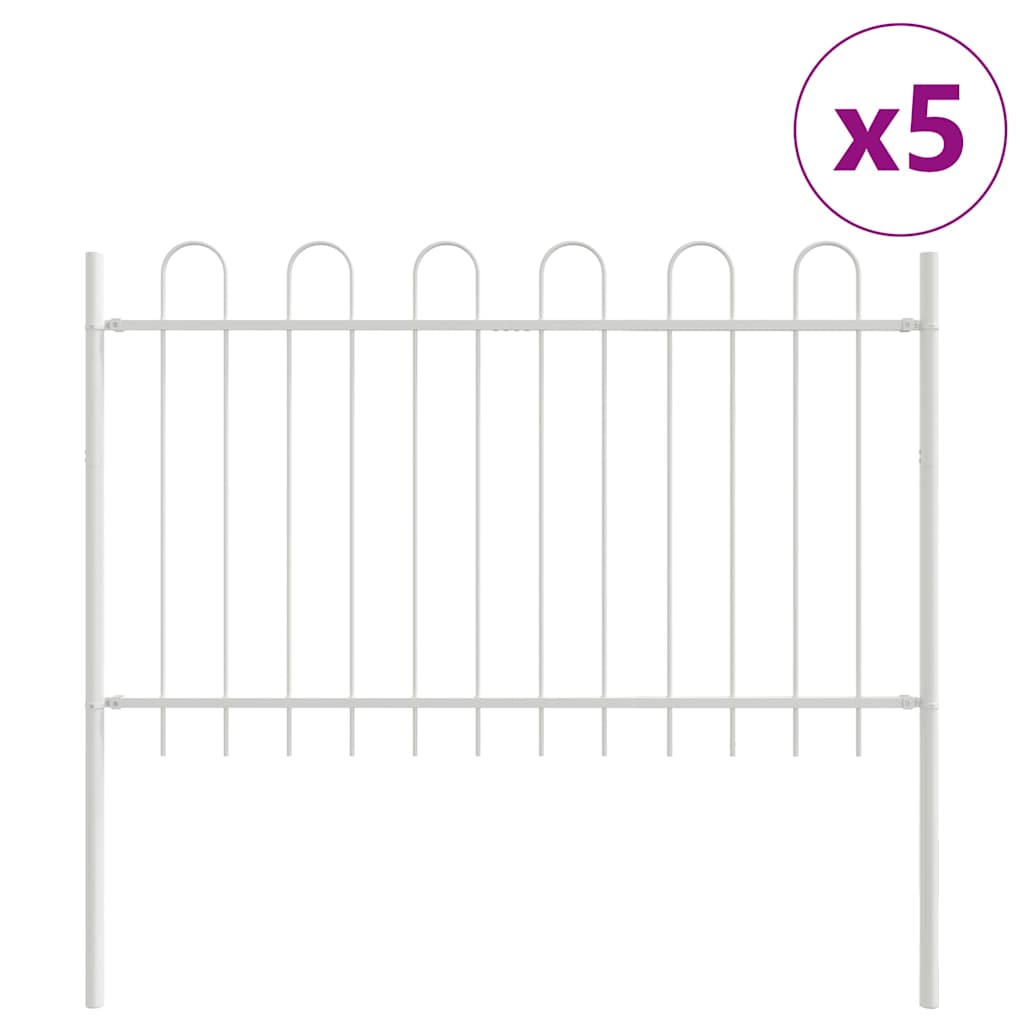 Vrtna Ograda 5 pcs Bijelo 8,5 x 1 m Čelik s prahom