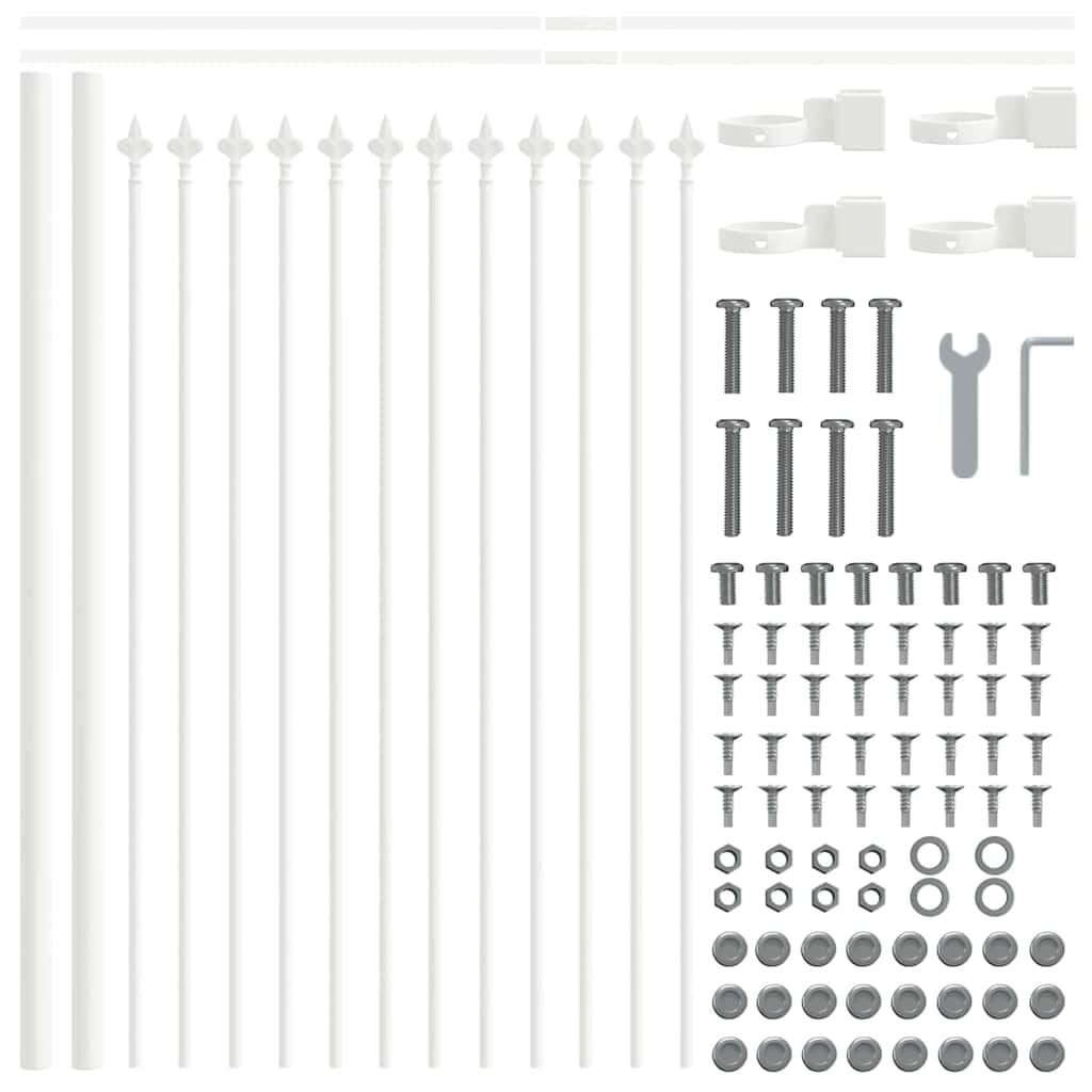 Vrtna Ograda 6 pcs Bijelo 10,2 x 0,6 m Čelik s prahom