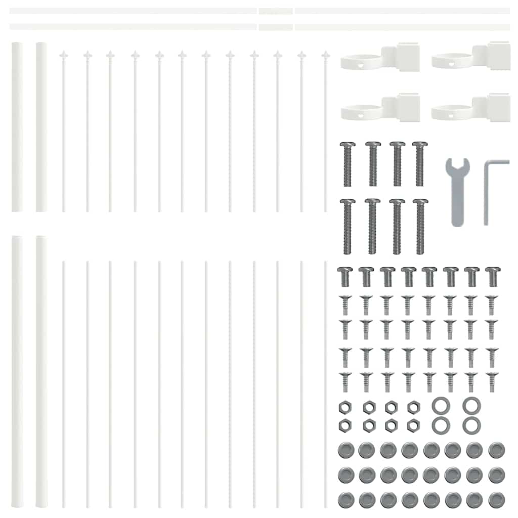 Vrtna Ograda 6 pcs Bijelo 10,2 x 1,5 m Čelik s prahom