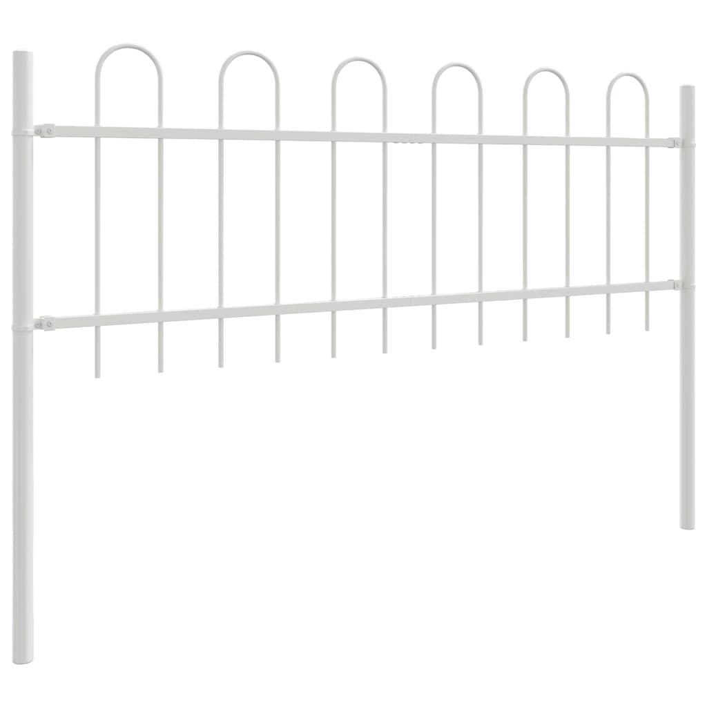 Vrtna Ograda 6 pcs Bijelo 10,2 x 0,6 m Čelik s prahom