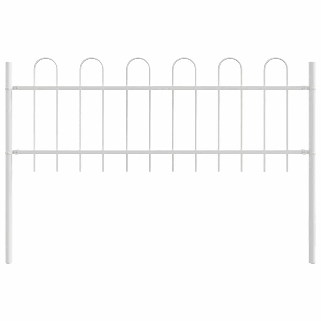 Vrtna Ograda 6 pcs Bijelo 10,2 x 0,6 m Čelik s prahom