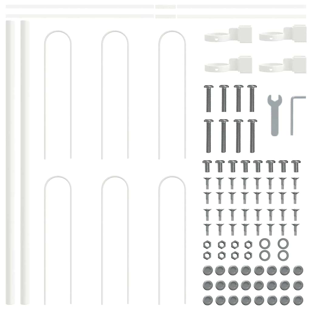 Vrtna Ograda 6 pcs Bijelo 10,2 x 0,6 m Čelik s prahom