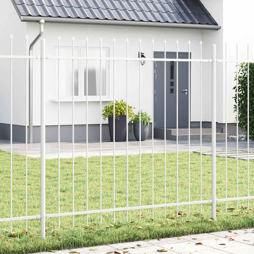Vrtna Ograda 7 pcs Bijelo 11,9 x 1,5 m Čelik s prahom