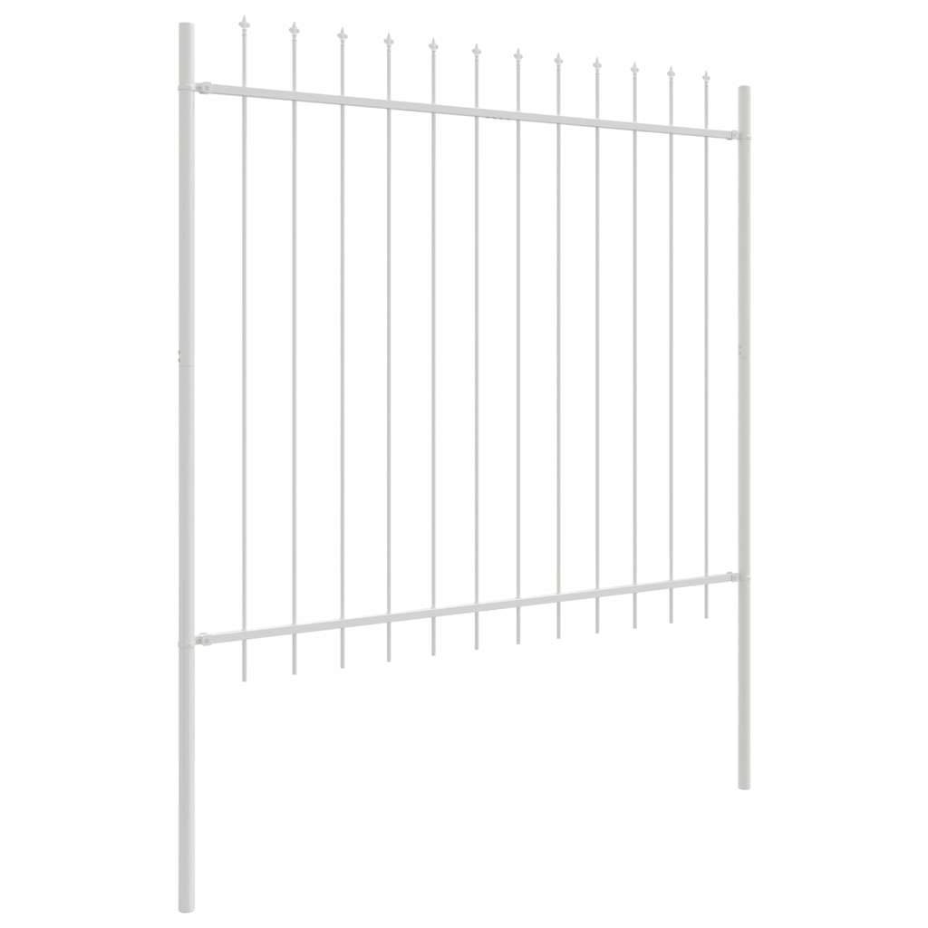 Vrtna Ograda 8 pcs Bijelo 13,6 x 1,5 m Čelik s prahom