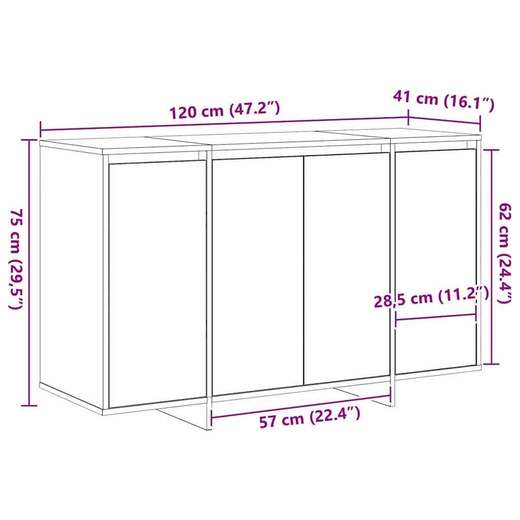 Kreveta sonoma hrast 120 x 41 x 75 cm Konstruirano drvo