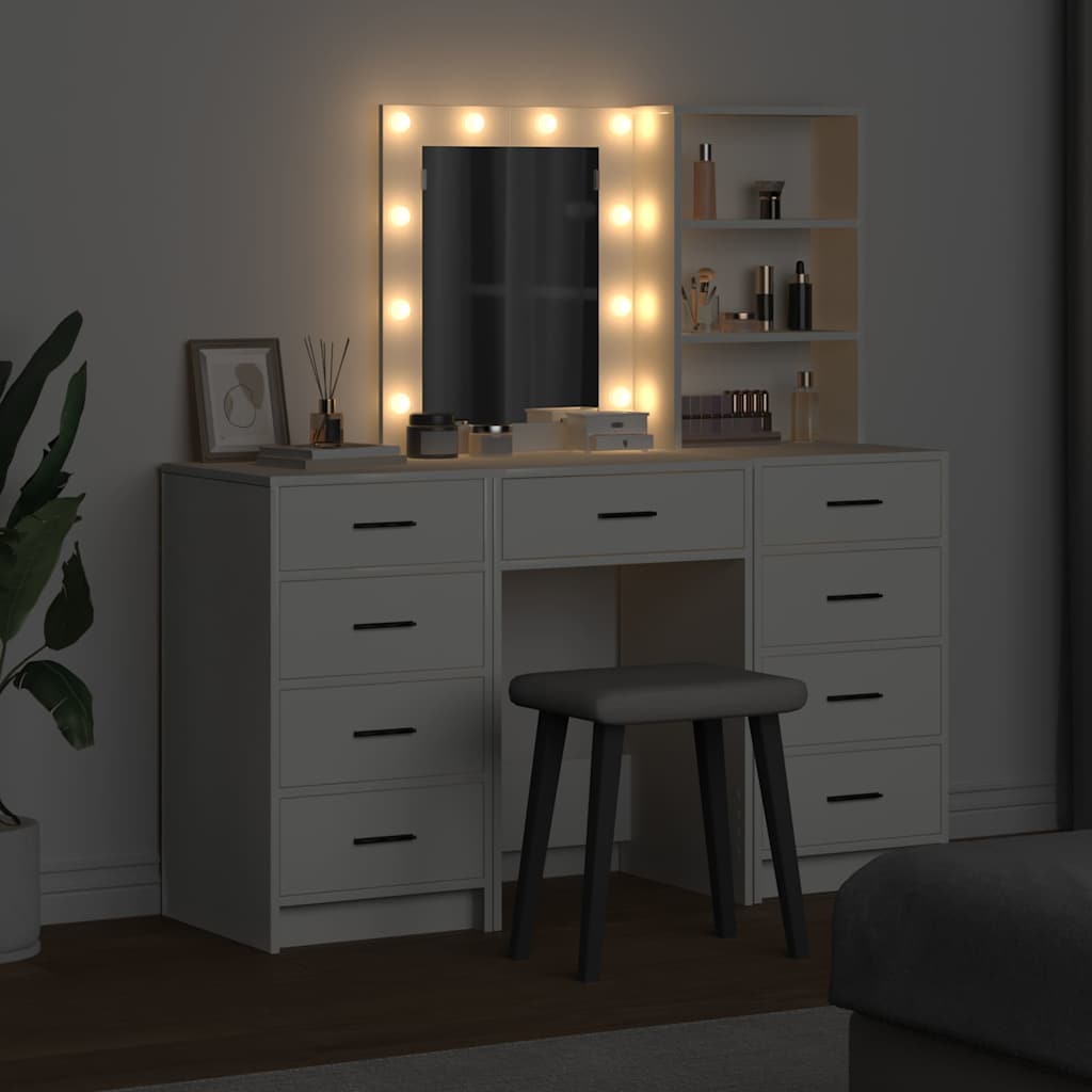 Toaletni stol 3 kom. Bijelo 40 x 41 x 135 cm Konstruirano drvo