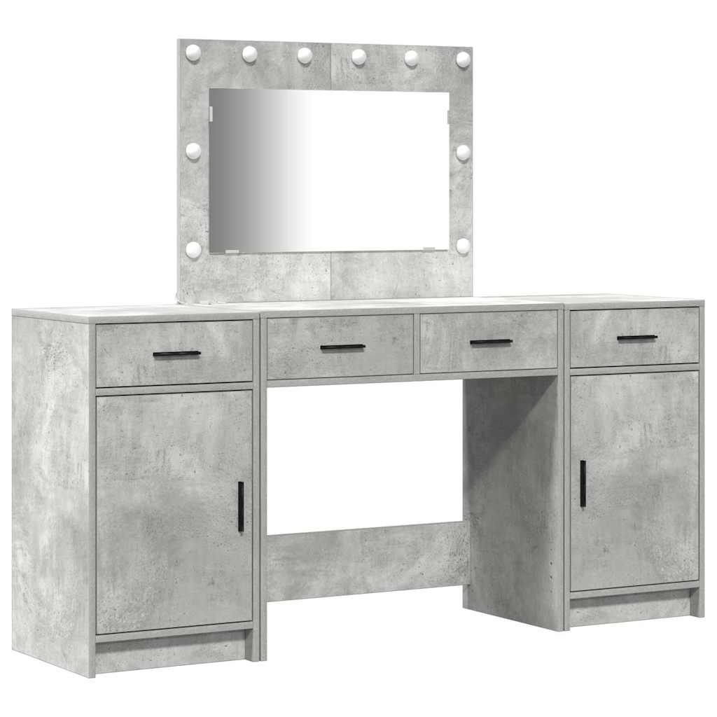 Toaletni stol 3 kom. Siva 78,5 x 41 x 135 cm Konstruirano drvo