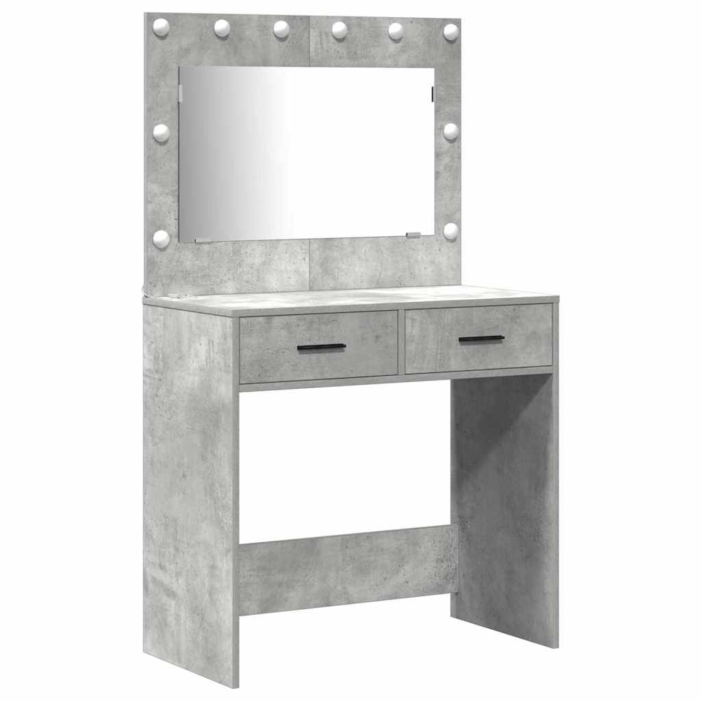 Toaletni stol 3 kom. Siva 78,5 x 41 x 135 cm Konstruirano drvo