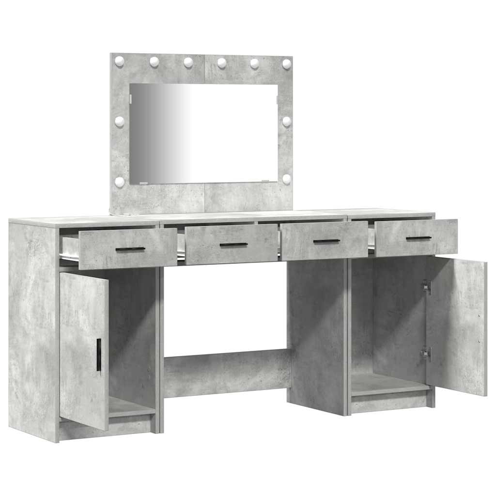 Toaletni stol 3 kom. Siva 78,5 x 41 x 135 cm Konstruirano drvo