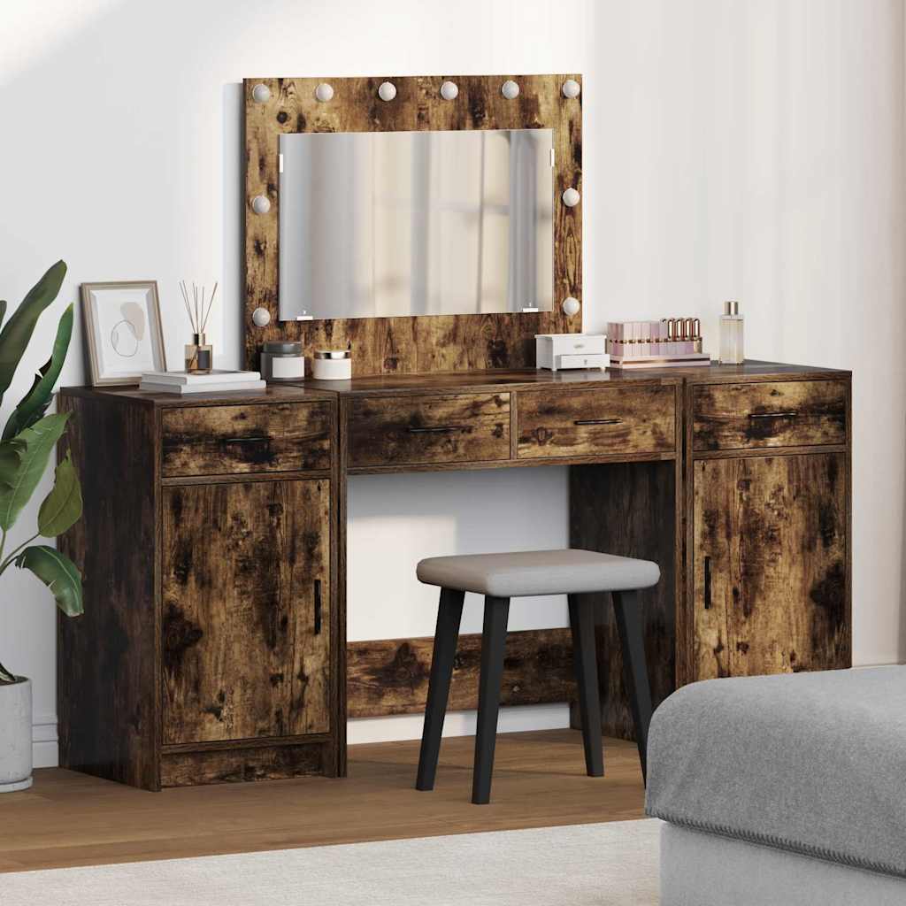 Toaletni stol 3 kom. Smeđa 78,5 x 41 x 135 cm Konstruirano drvo