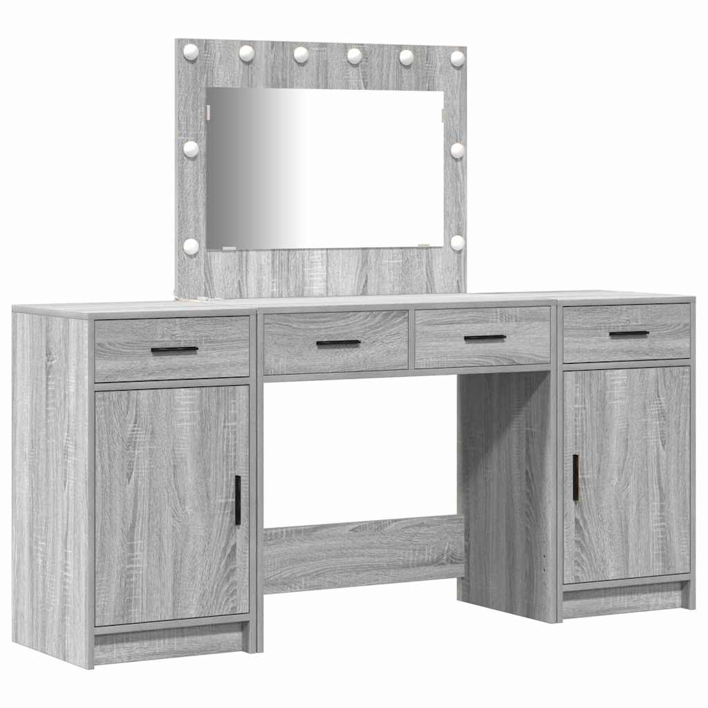 Toaletni stol 3 kom. Siva 78,5 x 41 x 135 cm Konstruirano drvo
